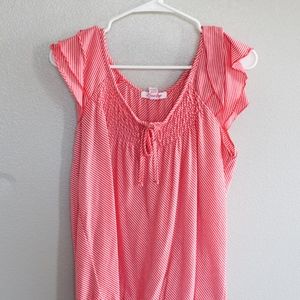 Striped Flutter Sleeved Blouse